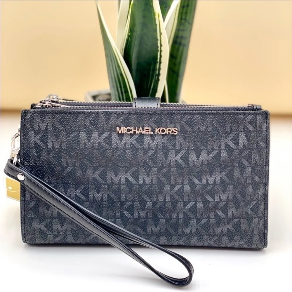 Michael Kors DoubleZip Wallet Wristlet Black